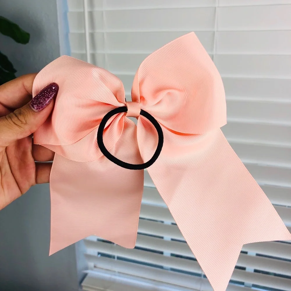 NEW 2 PACK BLUSH PINK HAIR SCRUNCHIES BOWS